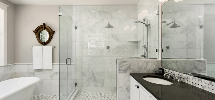 bathroom shower door installation in Weston