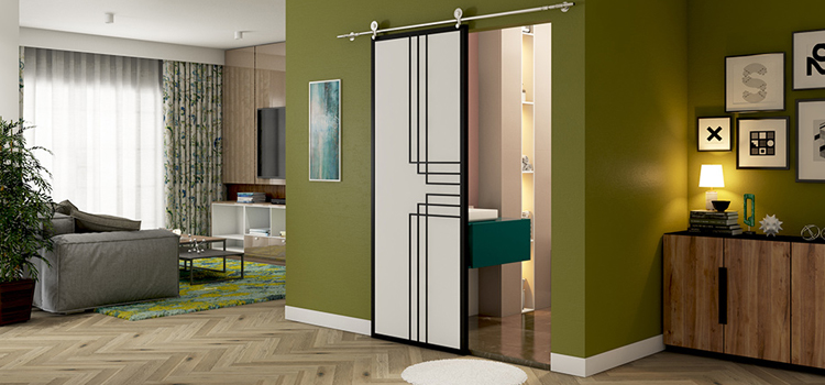 sliding bathroom door installation in Weston